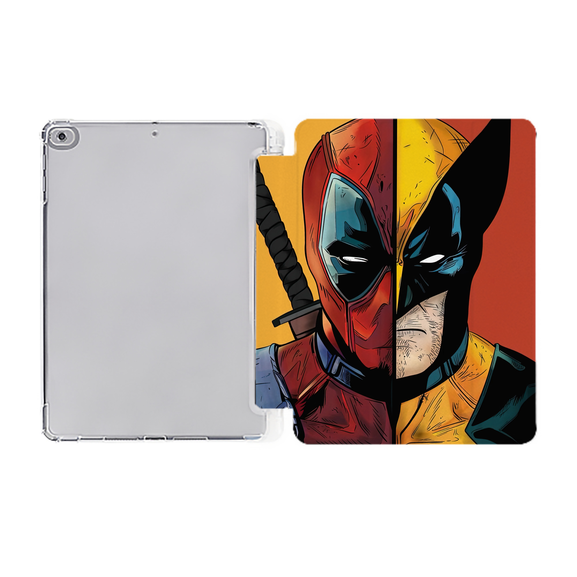 （画像用） Deadpool デッドプール IPad ケース ペン収納付き 三つ折りスタンド PUレザー×シリコン 対応機種9.5/10.5/10.9インチ
